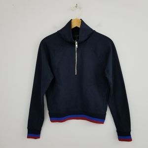 J Crew Half Zip Jacket In Sport Stripe